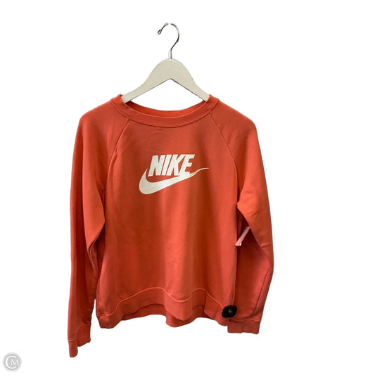 Athletic Sweatshirt Crewneck By Nike Apparel In Orange, Size: L