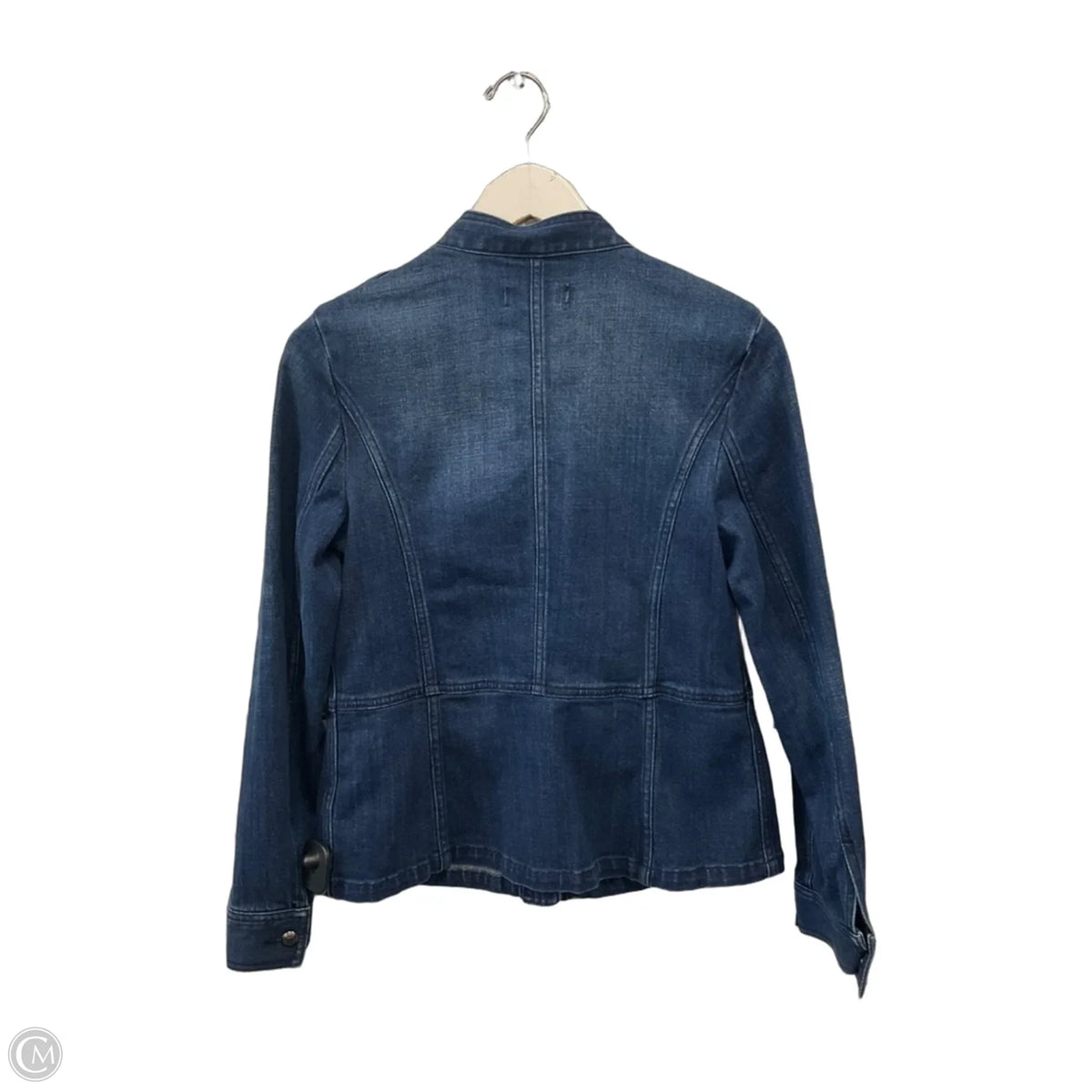 Jacket Denim By Talbots In Silver, Size: S