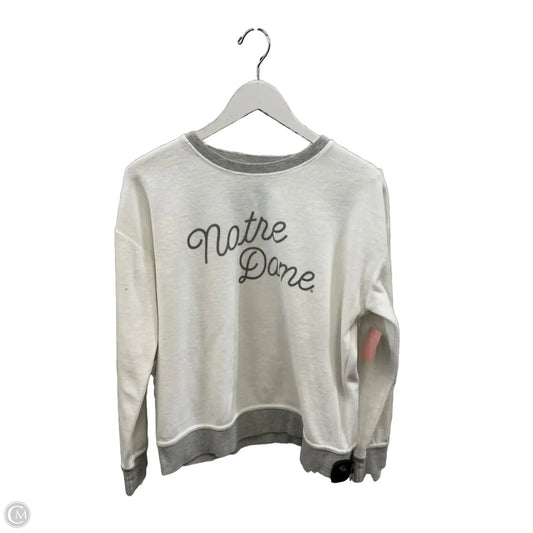 Athletic Top Long Sleeve Crewneck By Clothes Mentor In White, Size: M