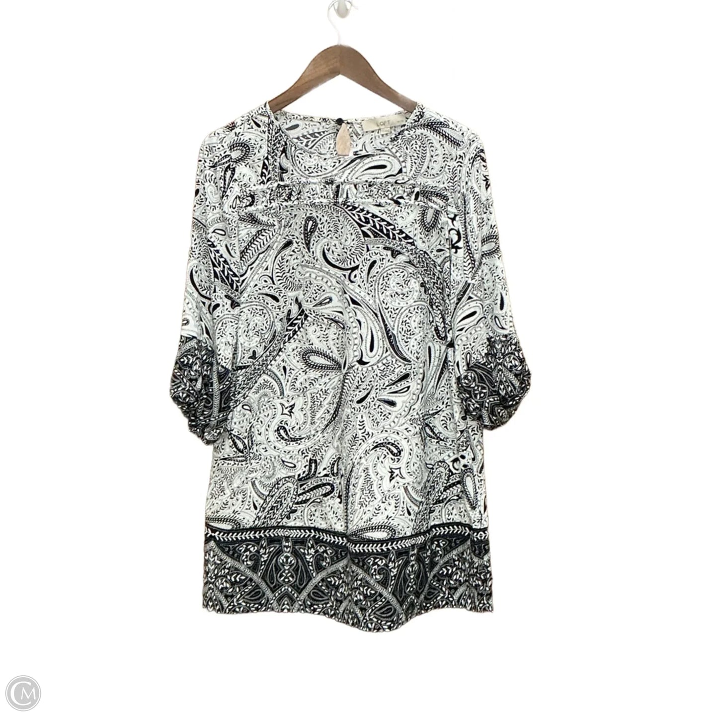 Dress Casual Midi By Loft In Black & White, Size: S