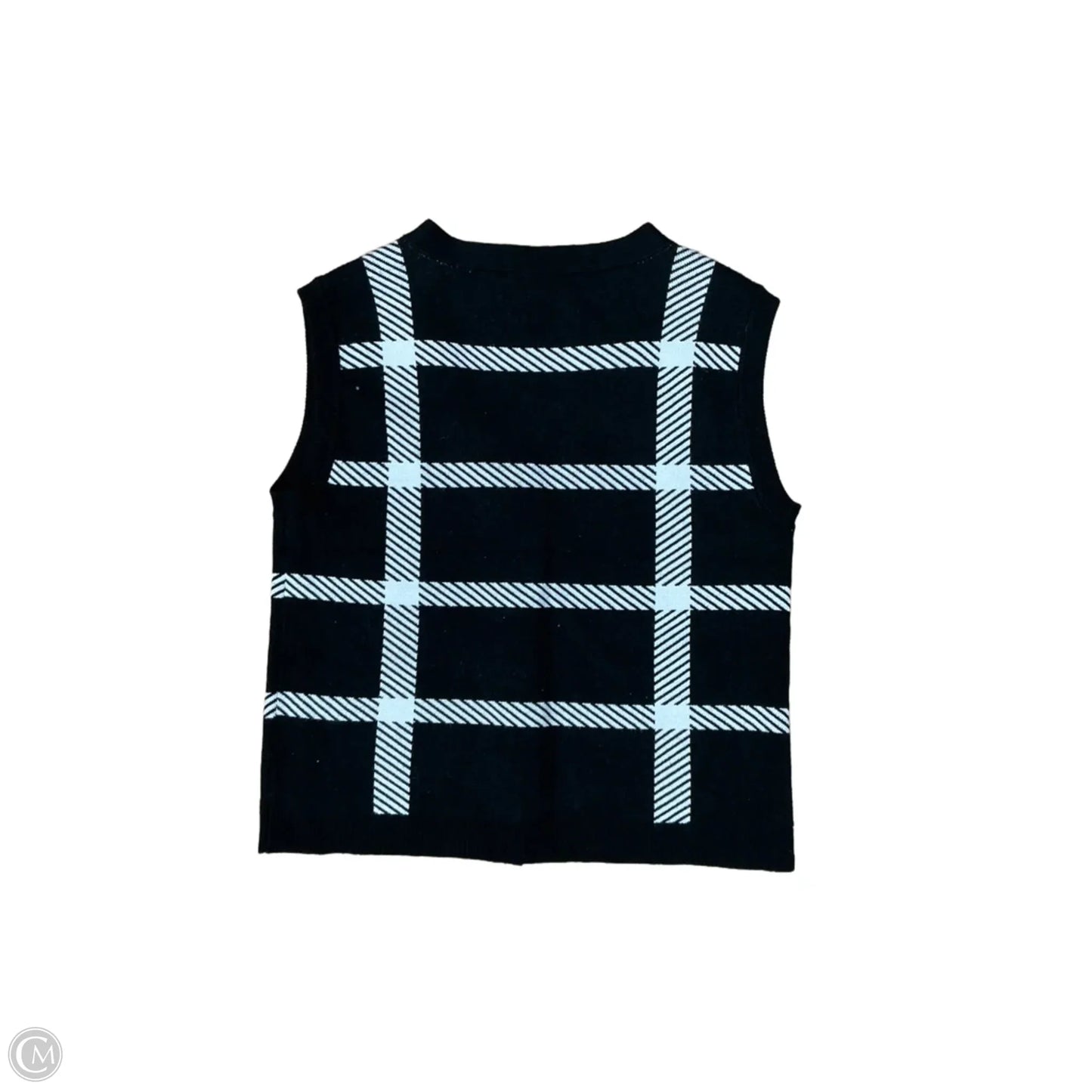 Vest Sweater By Belldini In Black & White, Size: M