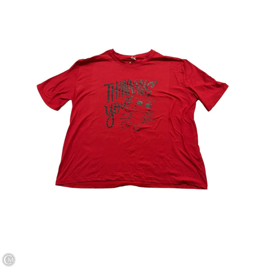 Top Short Sleeve Basic By Clothes Mentor In Red, Size: 4x