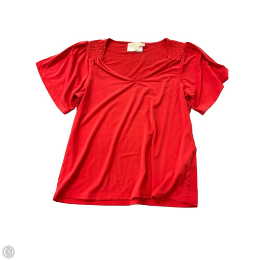 Top Short Sleeve Designer By Michael Kors In Orange, Size: M