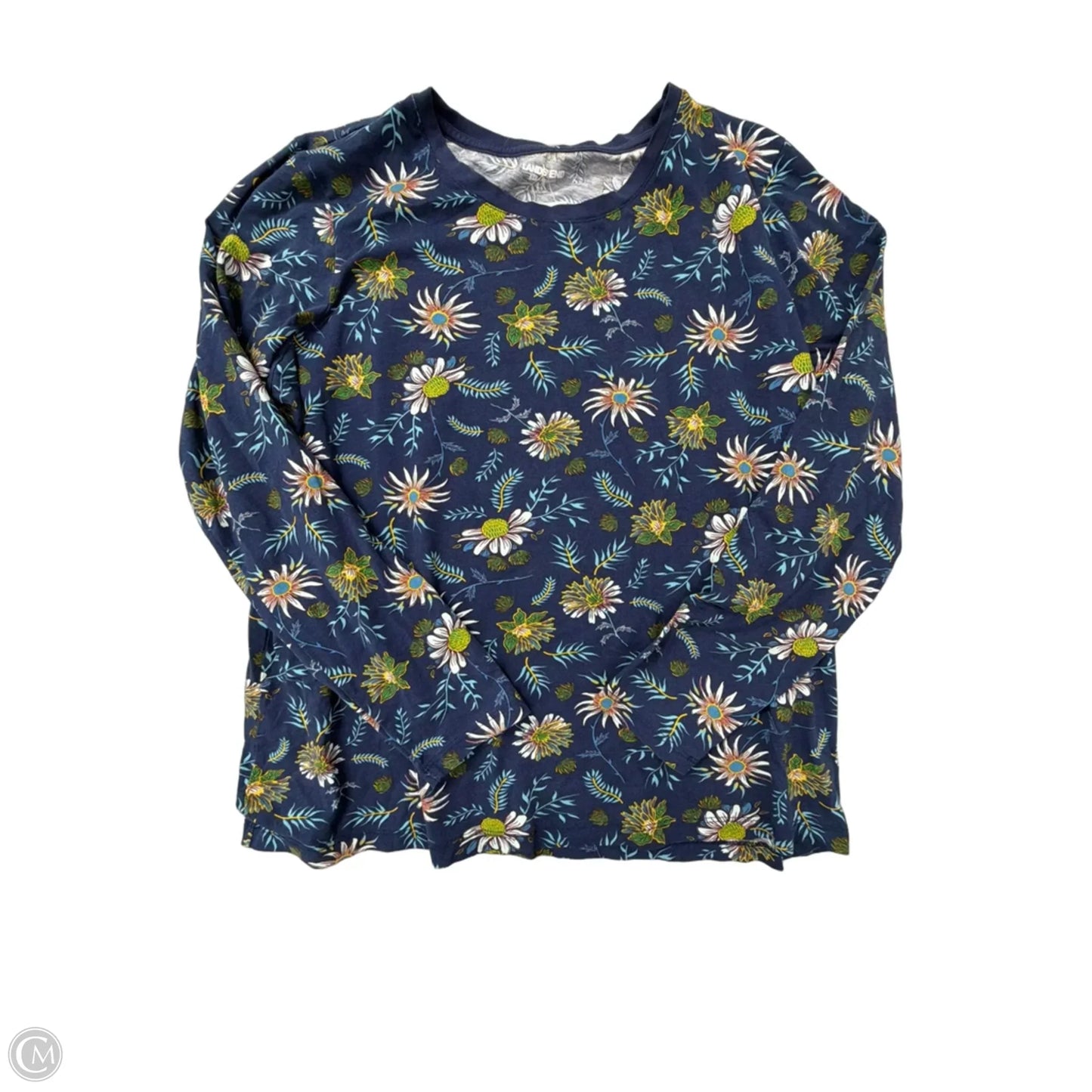 Top Long Sleeve By Lands End In Floral Print, Size: L