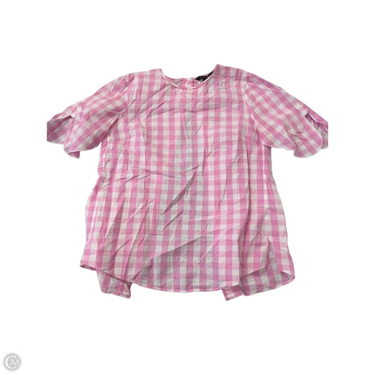 Top Short Sleeve By Banana Republic In Plaid Pattern, Size: Xs