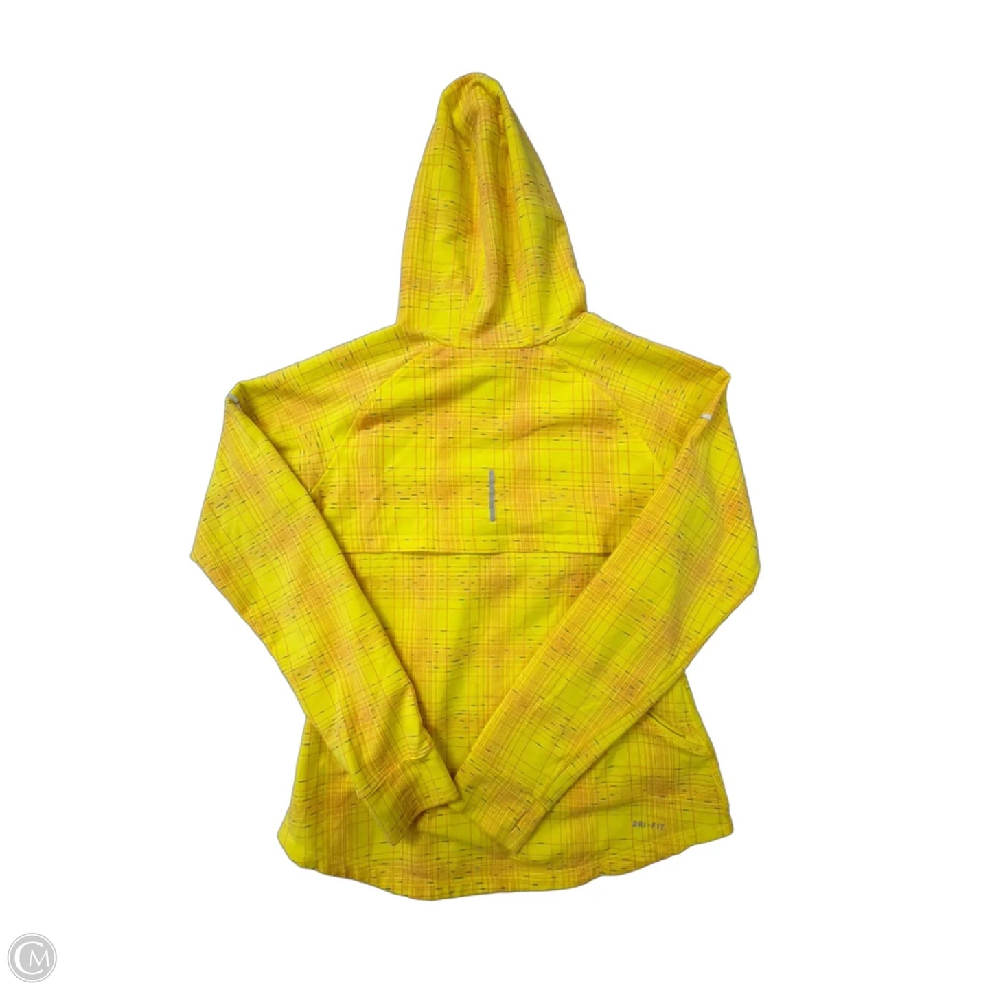 Athletic Top Long Sleeve Hoodie By Nike In Yellow, Size: M