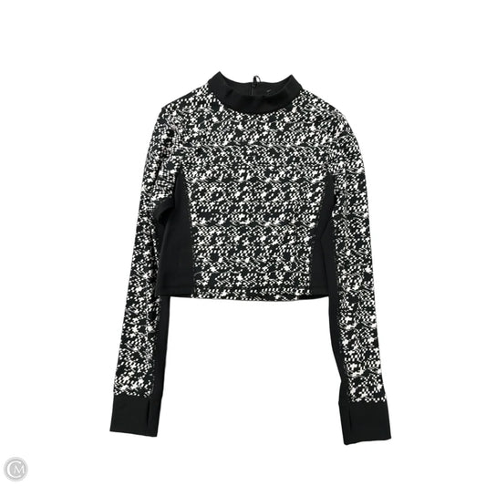 Athletic Top Long Sleeve Collar By Sweaty Betty In Black & White, Size: M