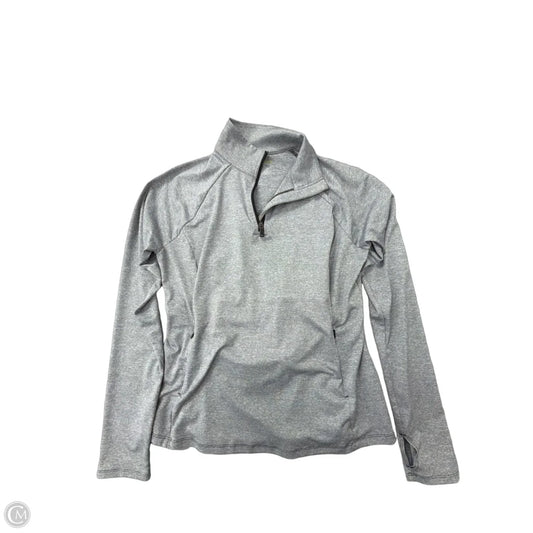 Athletic Top Long Sleeve Collar By Tek Gear In Grey, Size: L