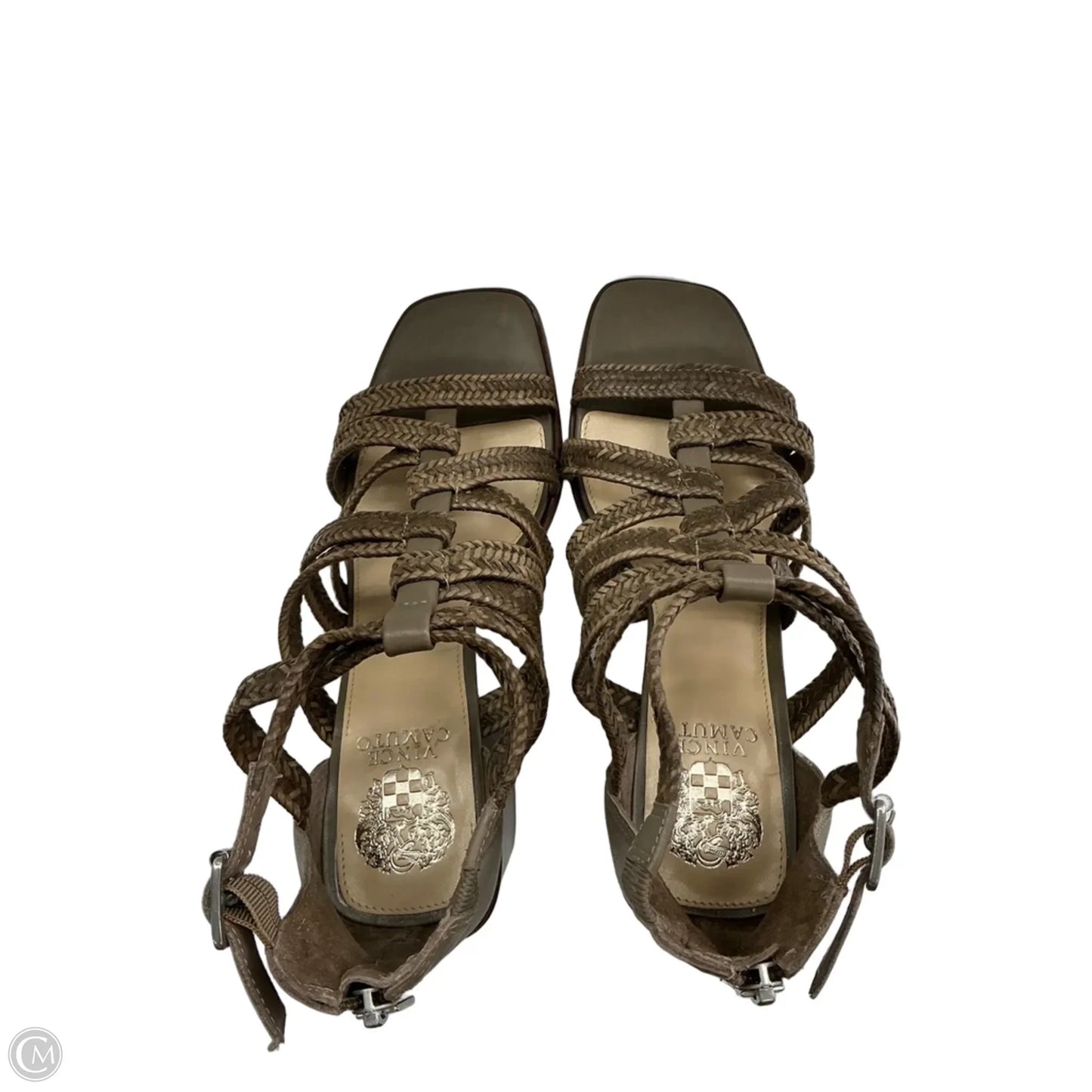Sandals Heels Block By Vince Camuto In Brown, Size: 9.5
