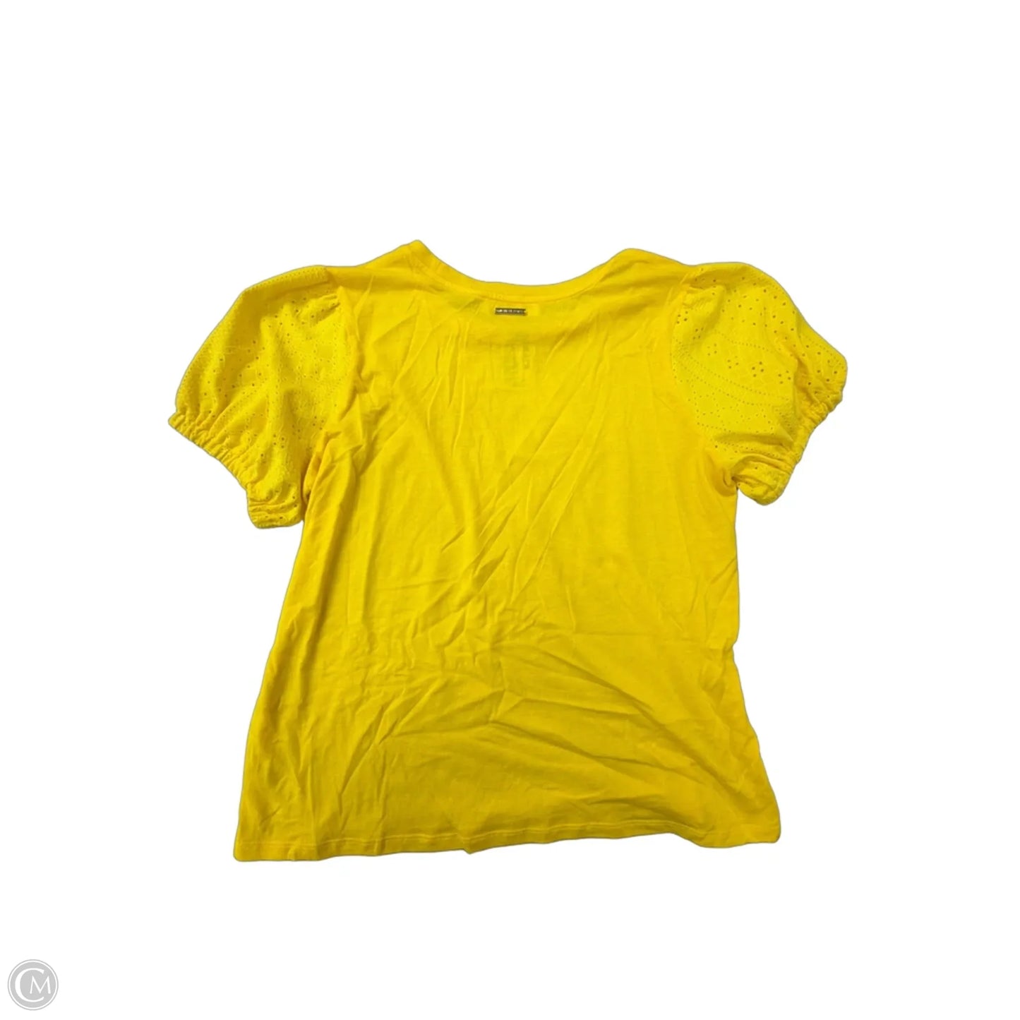 Top Short Sleeve Designer By Michael Kors In Yellow, Size: L
