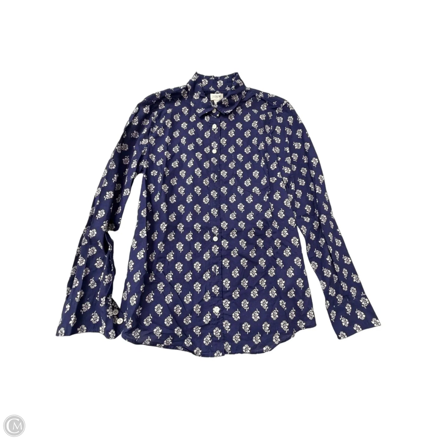Top Long Sleeve By J. Crew In Blue & White, Size: S