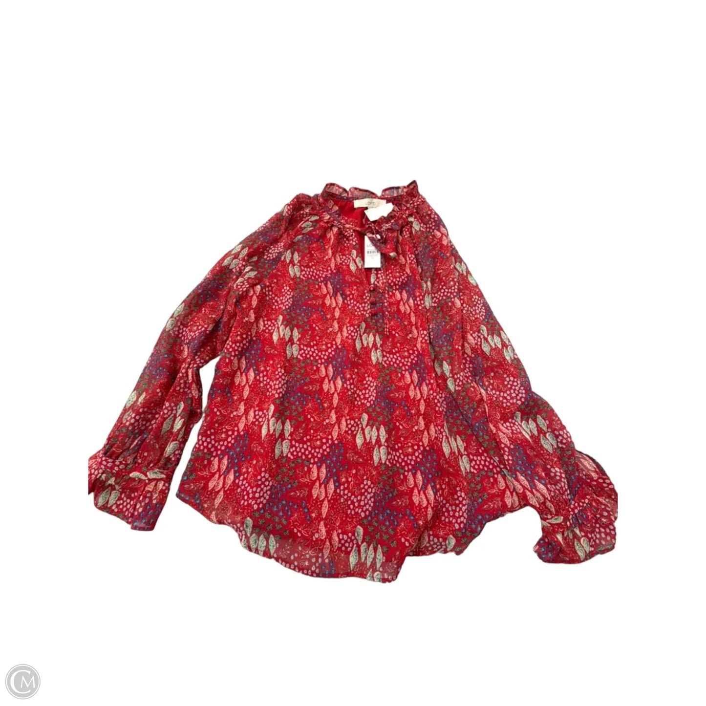 Top Long Sleeve By Loft In Red, Size: S