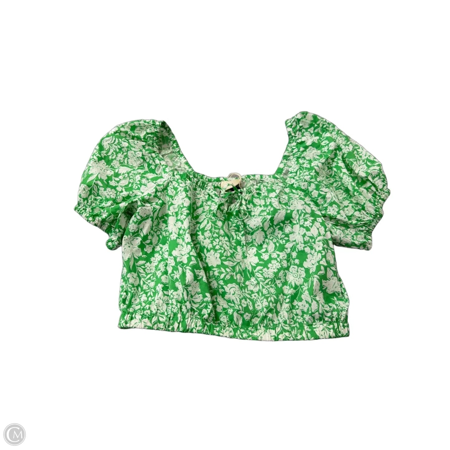 Top Short Sleeve By Universal Thread In Green & White, Size: S