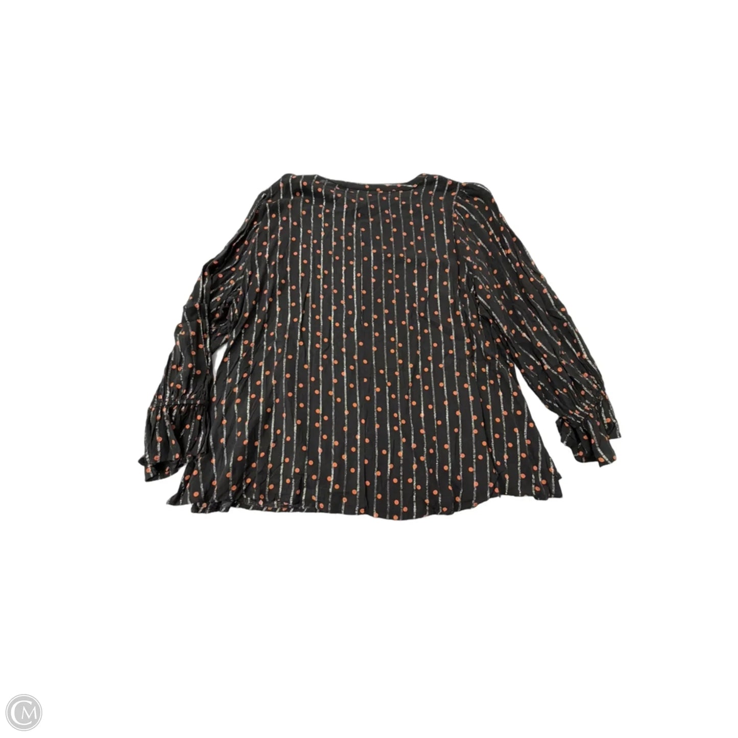 Top Long Sleeve By Lane Bryant In Black & Orange, Size: 2x