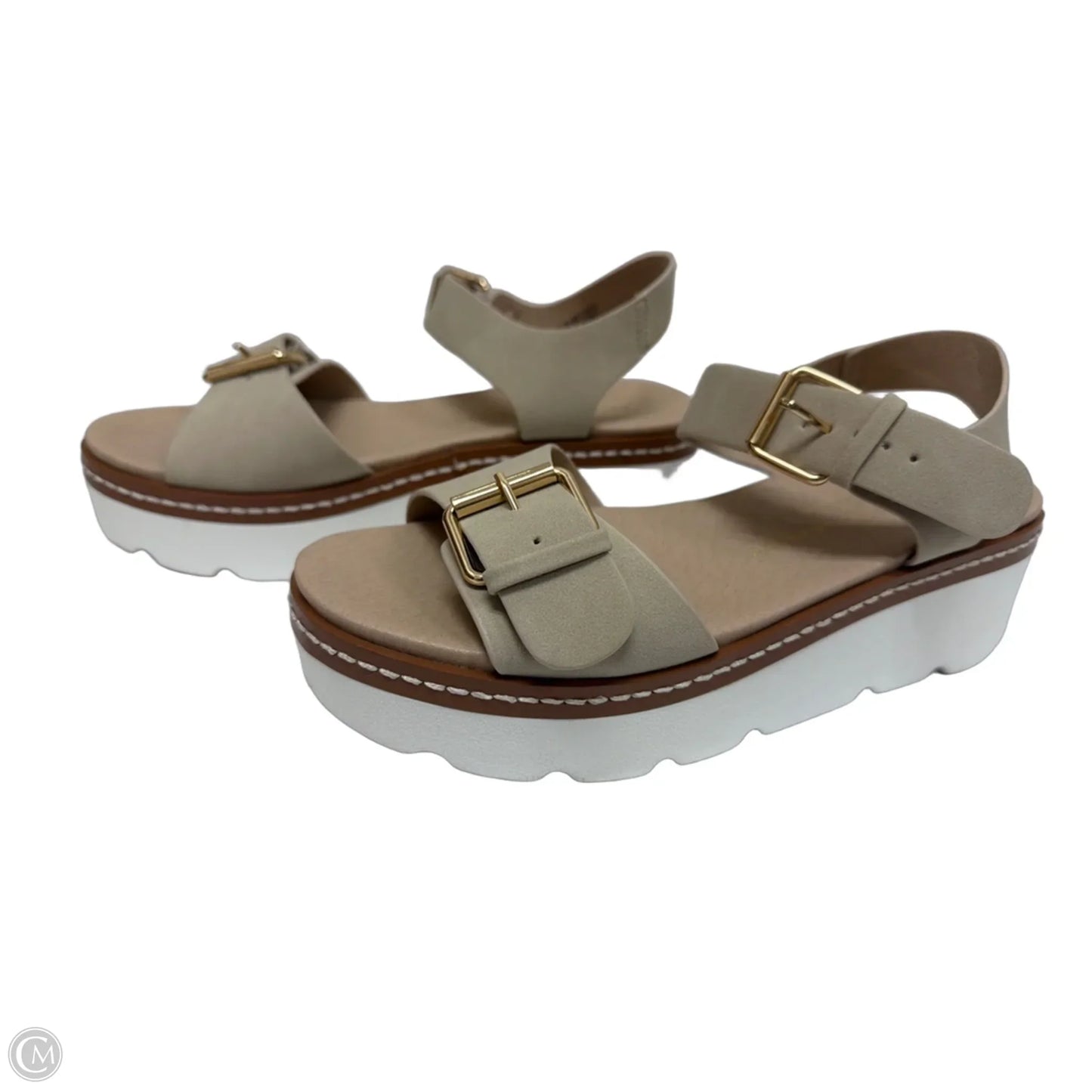 Sandals Heels Platform By Chinese Laundry In Tan, Size: 6.5