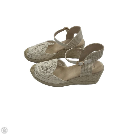 Sandals Heels Wedge By Catherine Malandrino In Floral Print, Size: 9
