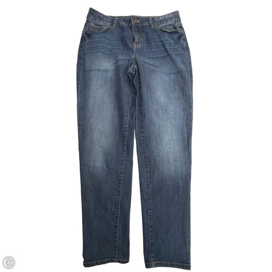 Jeans Straight By Dressbarn In Blue Denim, Size: 8
