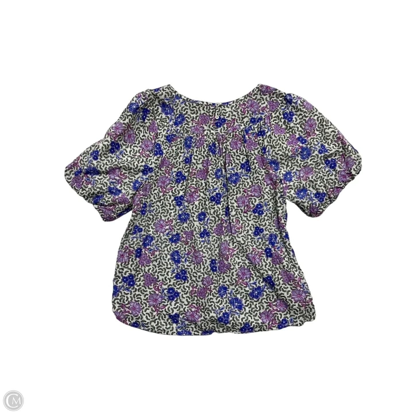 Top Short Sleeve By Loft In Blue & Purple, Size: M