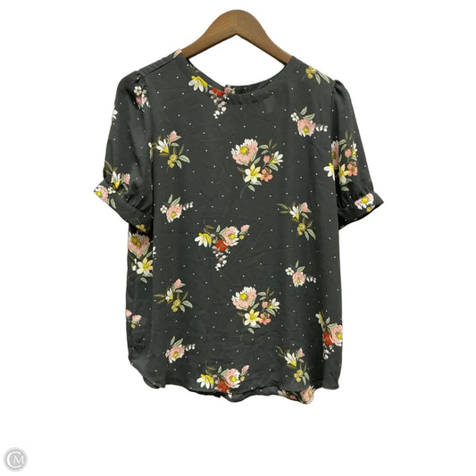 Top Short Sleeve By Loft In Grey, Size: M