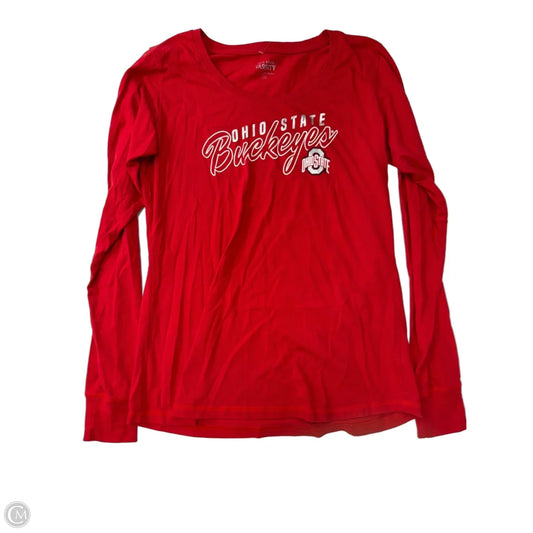 Athletic Top Long Sleeve Crewneck By Clothes Mentor In Red, Size: L