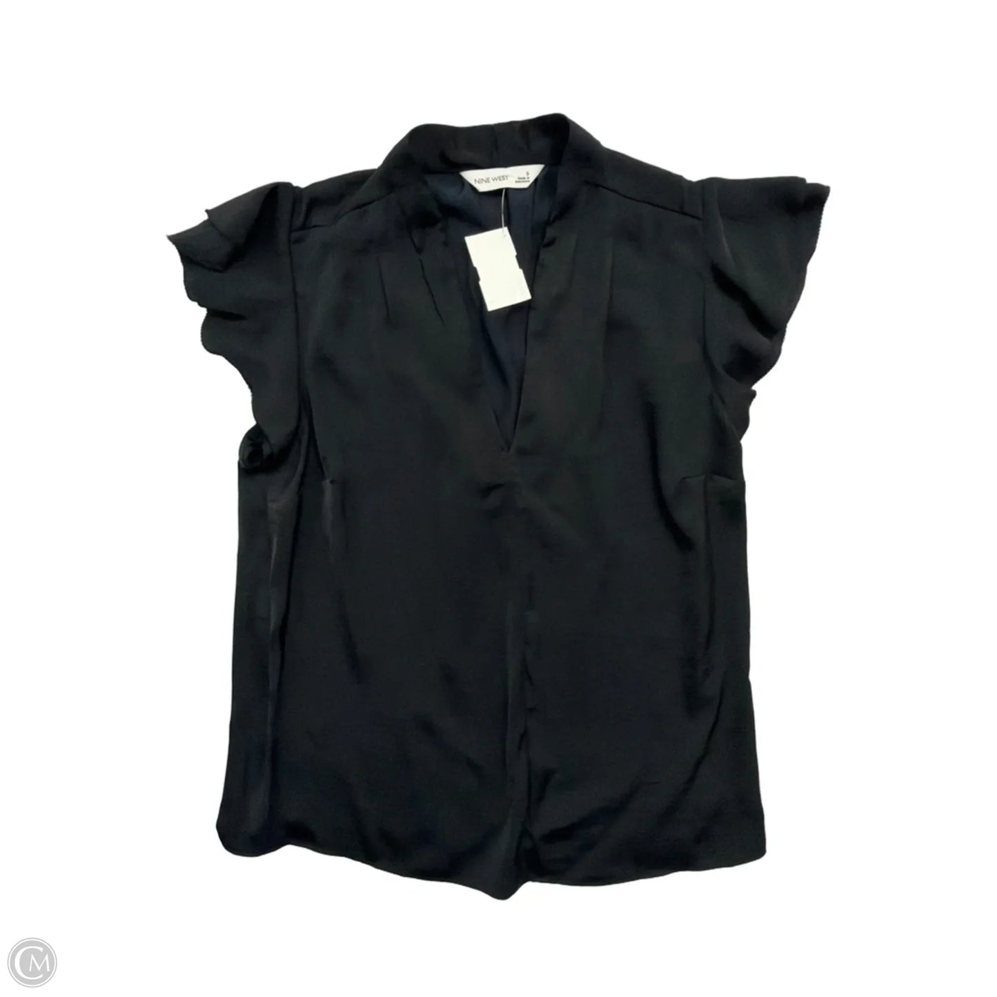 Top Short Sleeve By Nine West In Black, Size: S