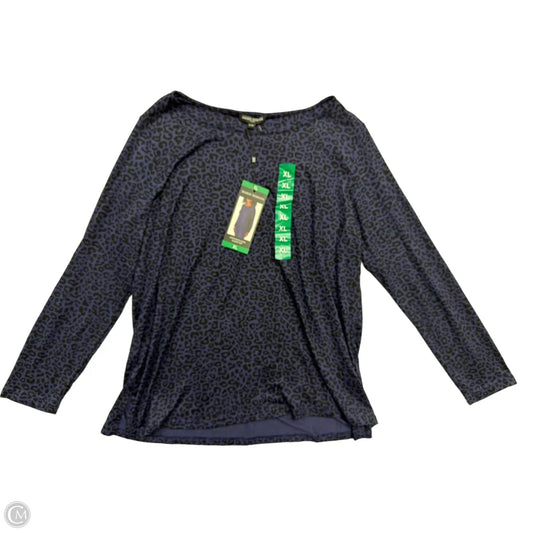 Top Long Sleeve By Mario Serrani In Animal Print, Size: Xl