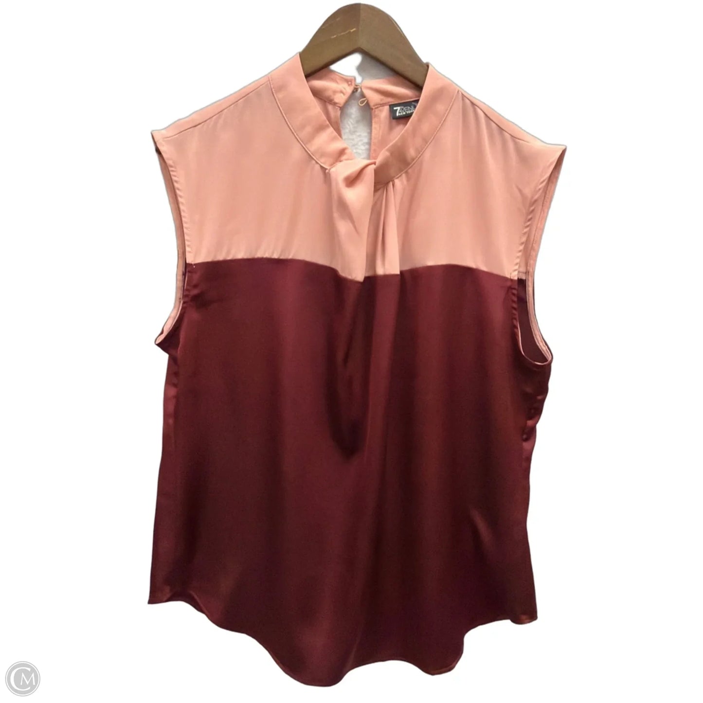 Top Short Sleeve By New York And Co In Pink & Red, Size: L