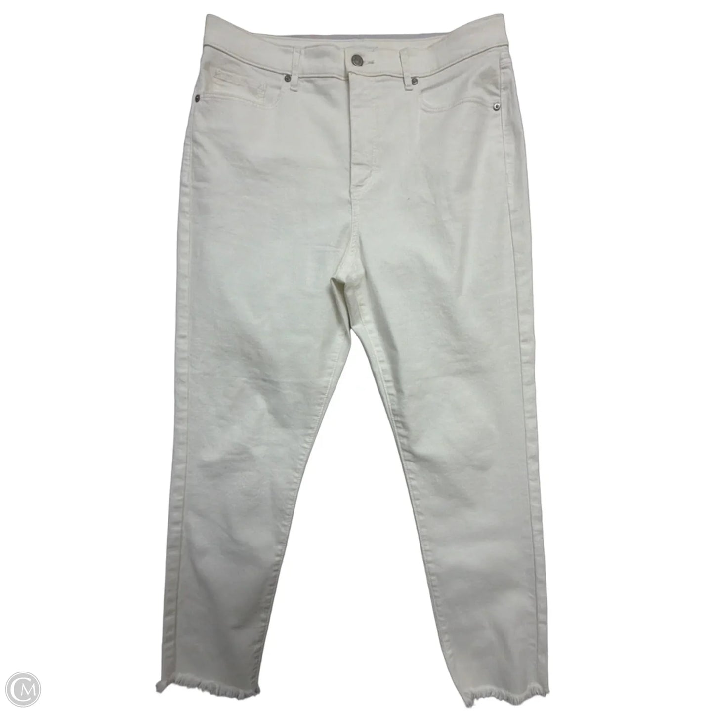 Jeans Straight By Loft In White Denim, Size: 14