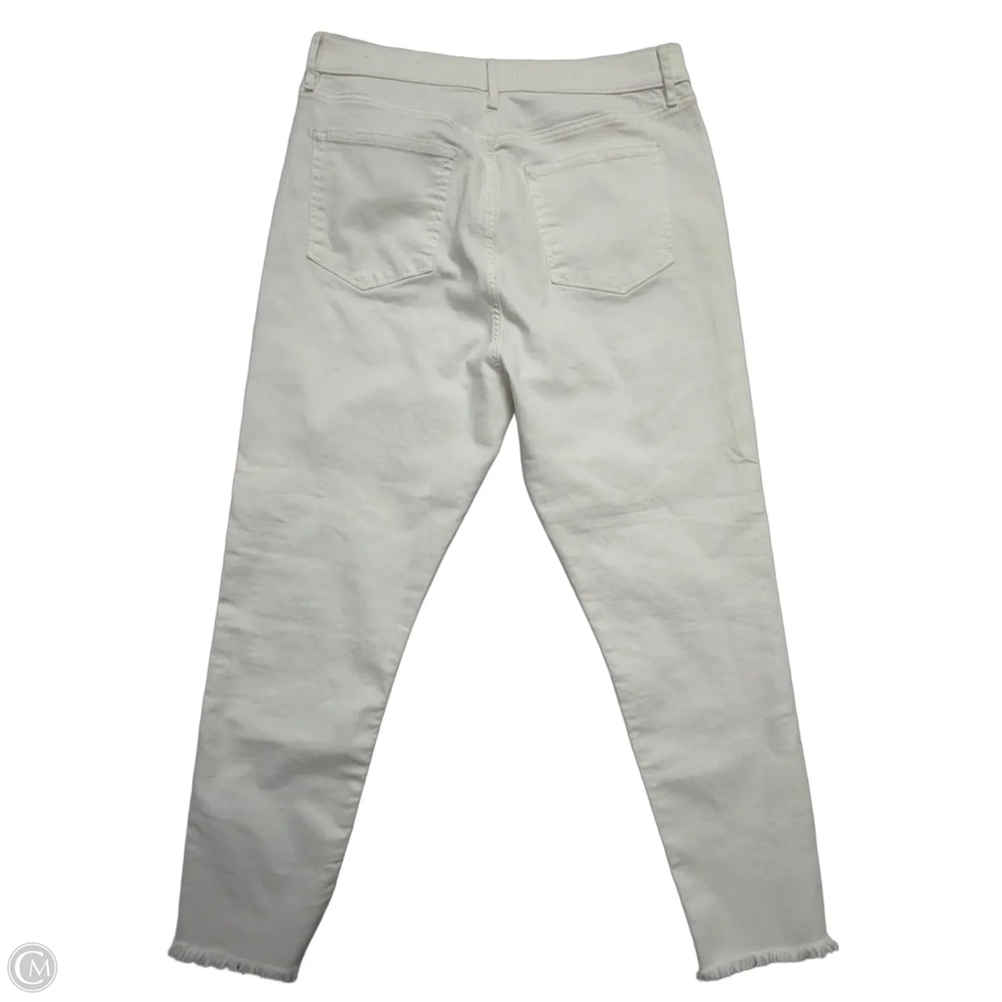 Jeans Straight By Loft In White Denim, Size: 14