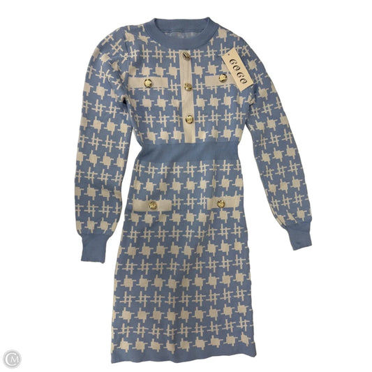 Dress Sweater By Clothes Mentor In Blue & White, Size: S