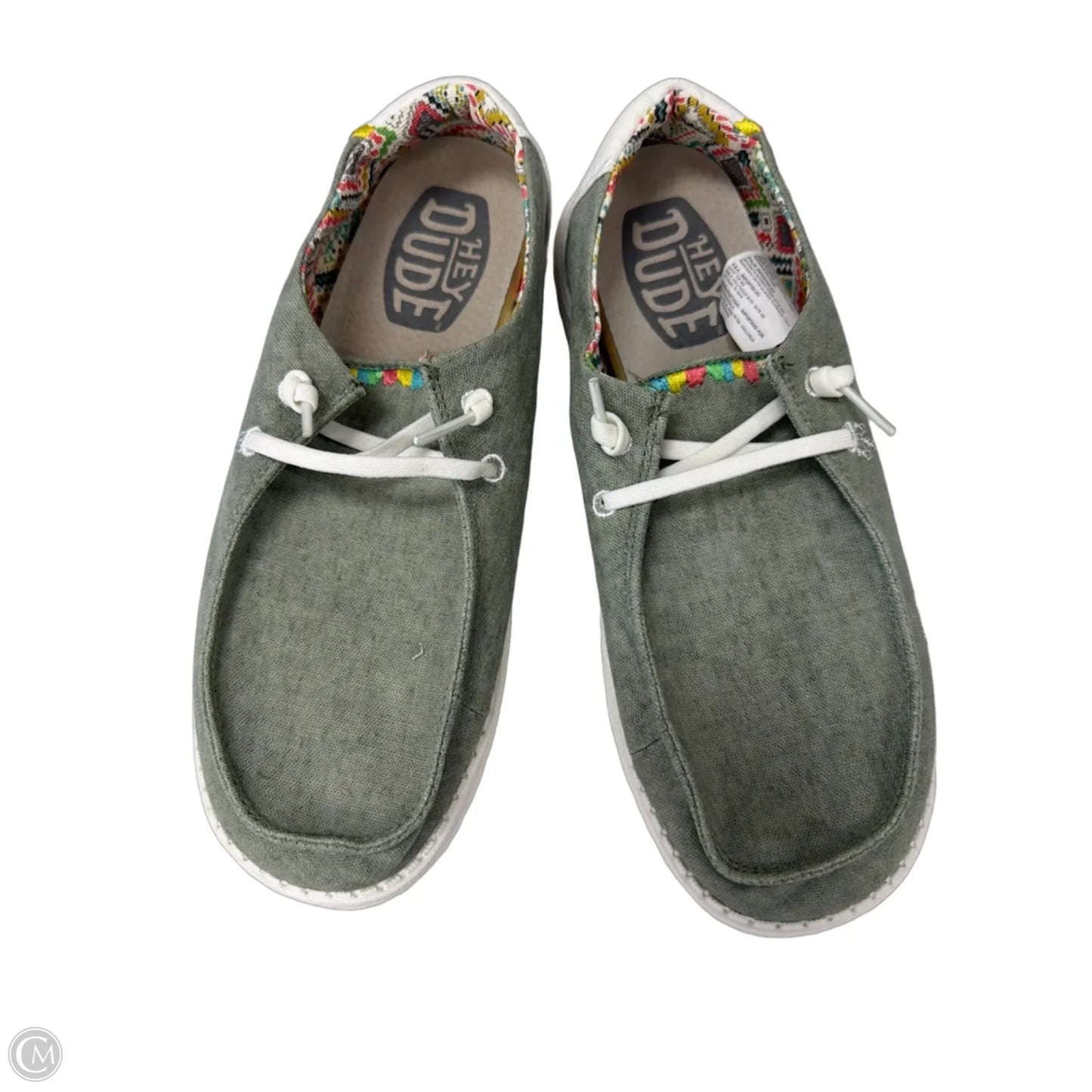 Shoes Sneakers By Hey Dude In Green, Size: 9