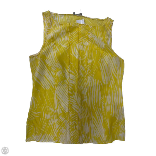 Tank Top By Ann Taylor In White & Yellow, Size: S