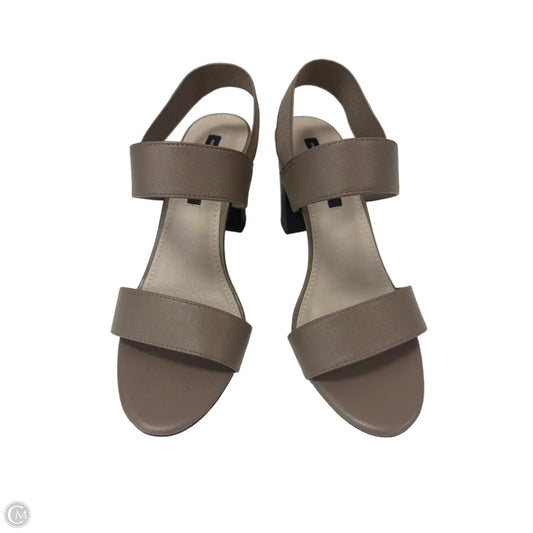 Sandals Heels Block By French Connection In Taupe, Size: 8.5