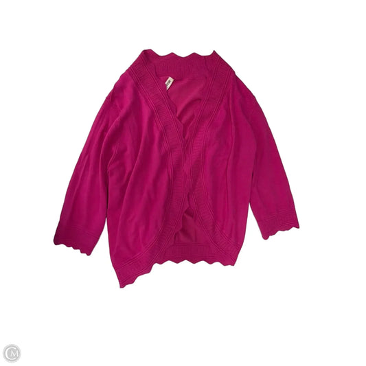 Sweater Cardigan By Clothes Mentor In Pink, Size: L
