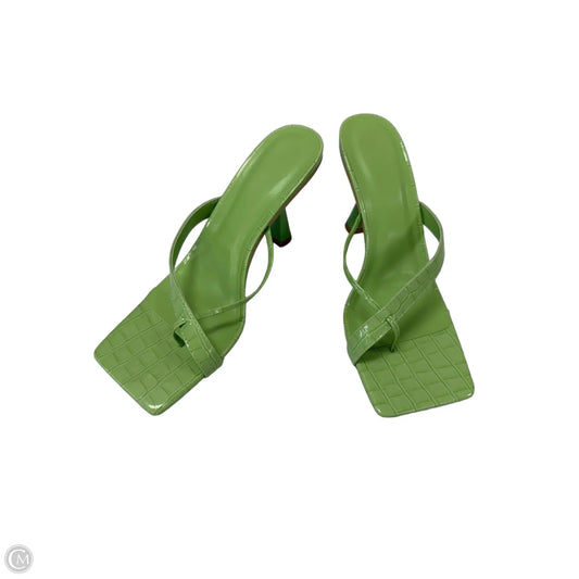 Sandals Heels Kitten By Clothes Mentor In Green, Size: 9
