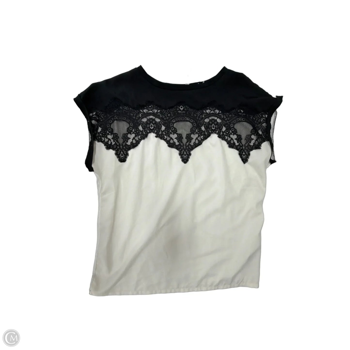 Top Short Sleeve By Lc Lauren Conrad In Black & White, Size: M