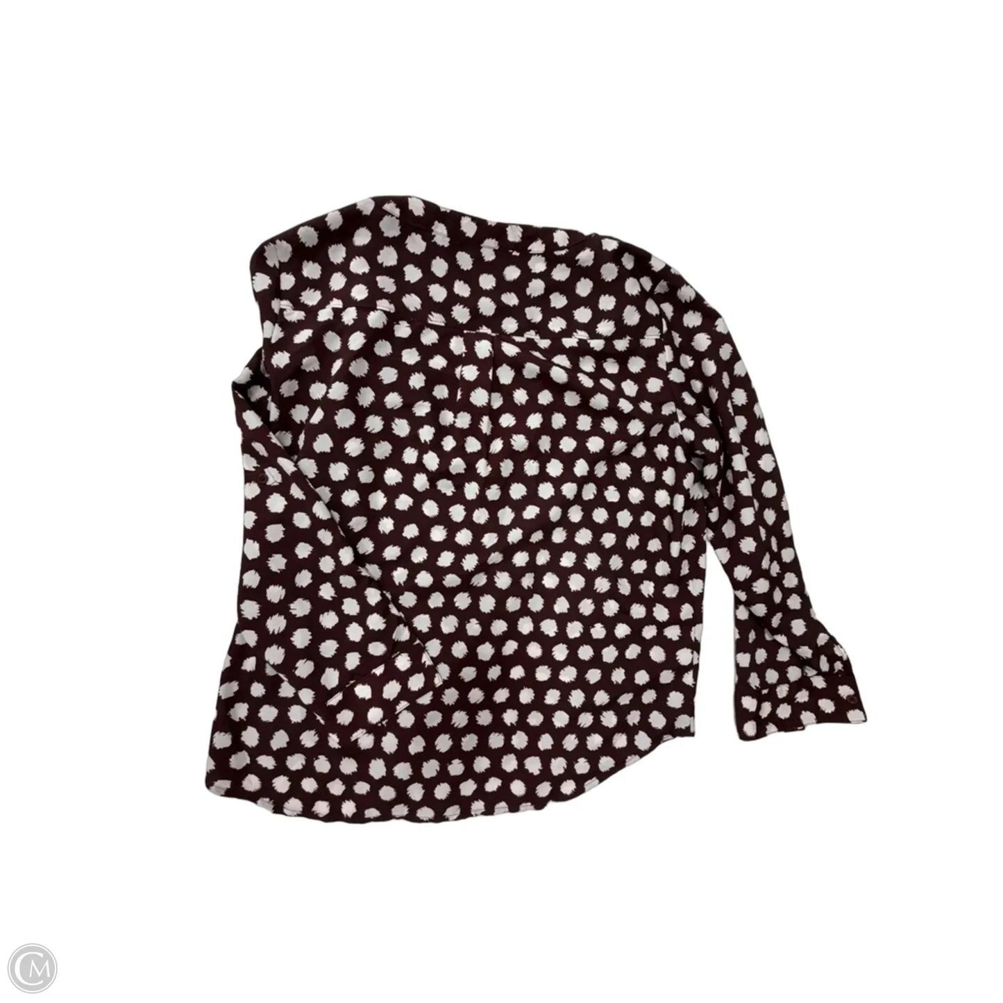 Top Long Sleeve By Ann Taylor In Brown & White, Size: Lp