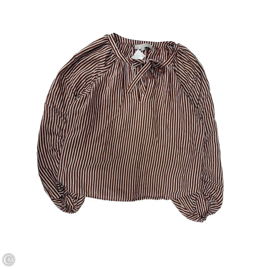 Top Long Sleeve By Loft In Striped Pattern, Size: L