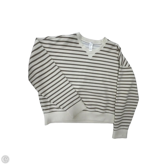 Athletic Top Long Sleeve Crewneck By Spanx In Striped Pattern, Size: L