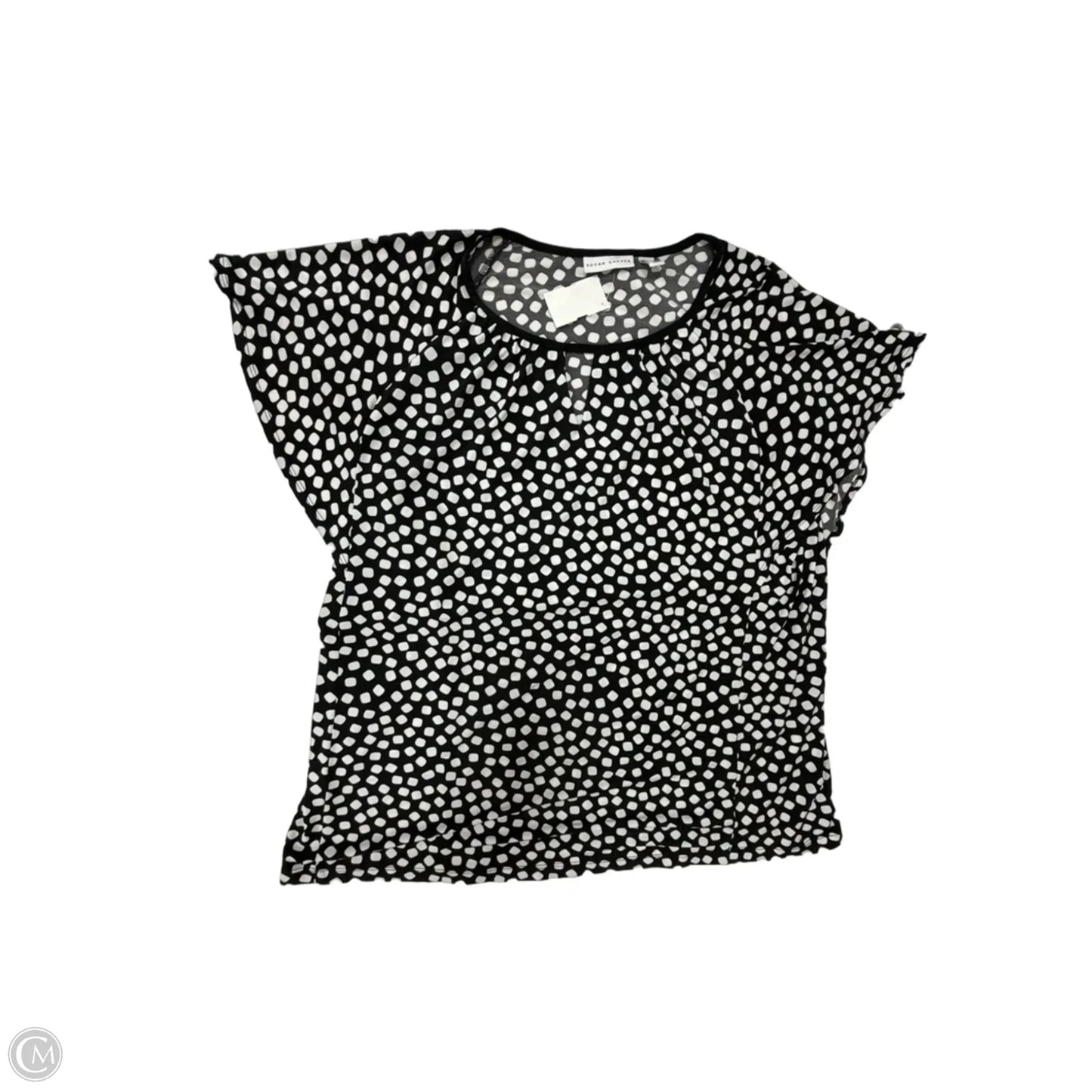 Top Short Sleeve By Susan Graver In Black & White, Size: L
