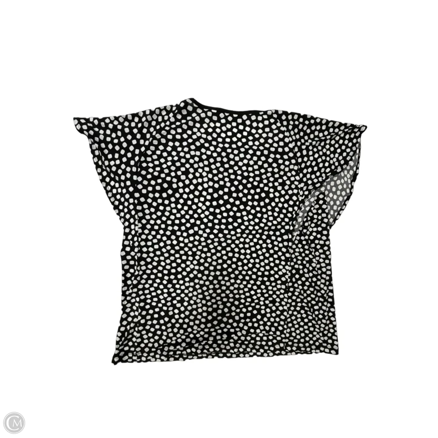 Top Short Sleeve By Susan Graver In Black & White, Size: L