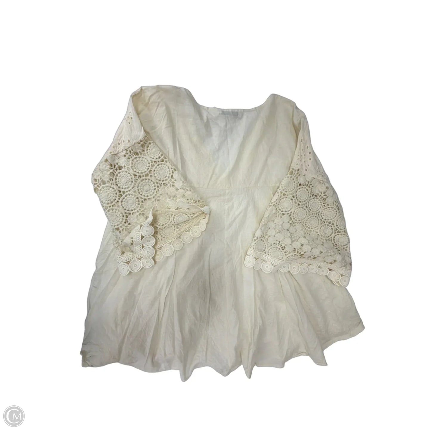 Tunic Long Sleeve By Misslook In Cream, Size: 2x