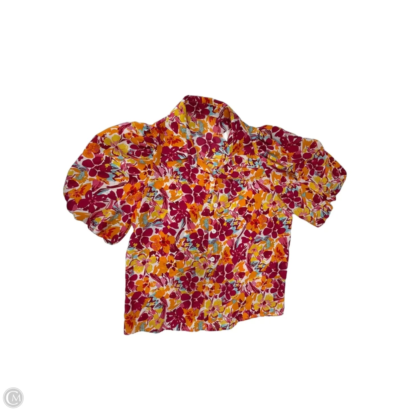 Top Short Sleeve By Shein In Floral Print, Size: S