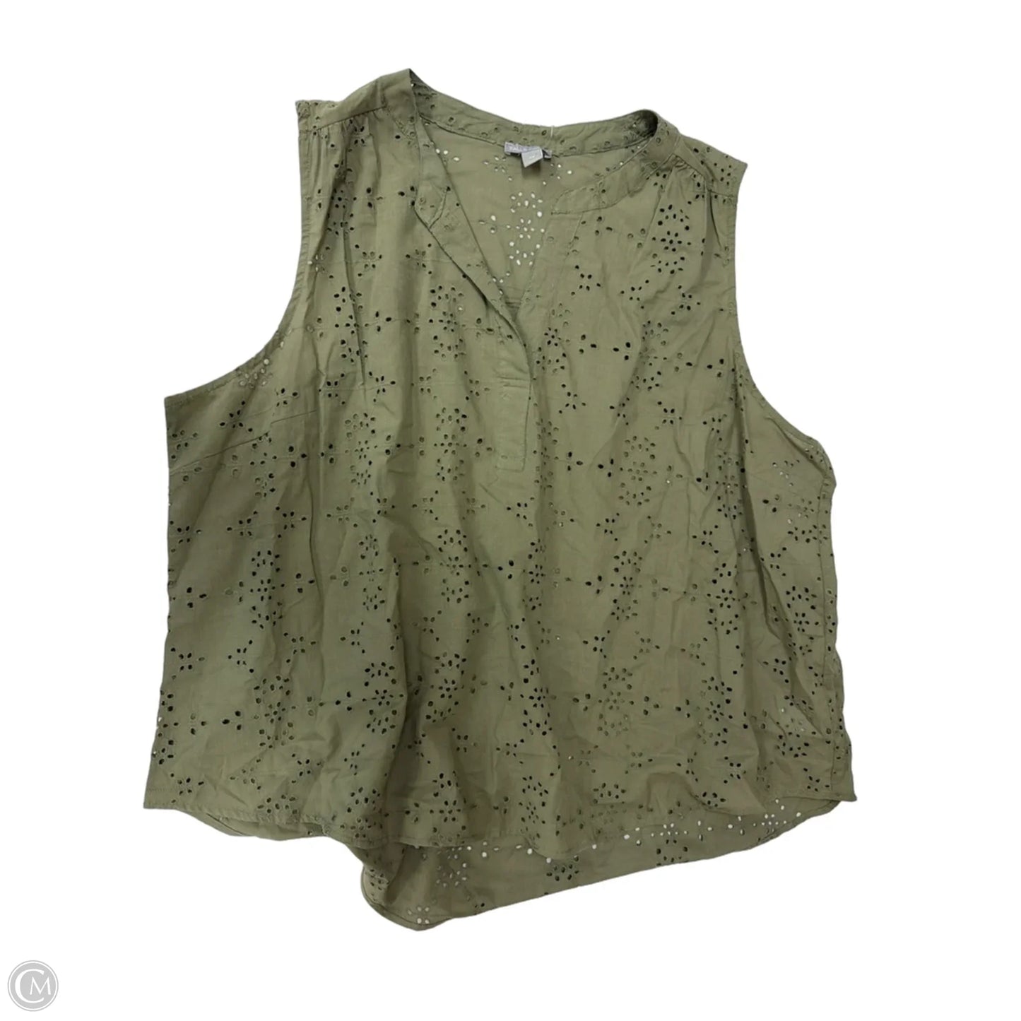 Top Sleeveless By Falls Creek In Green, Size: 3x