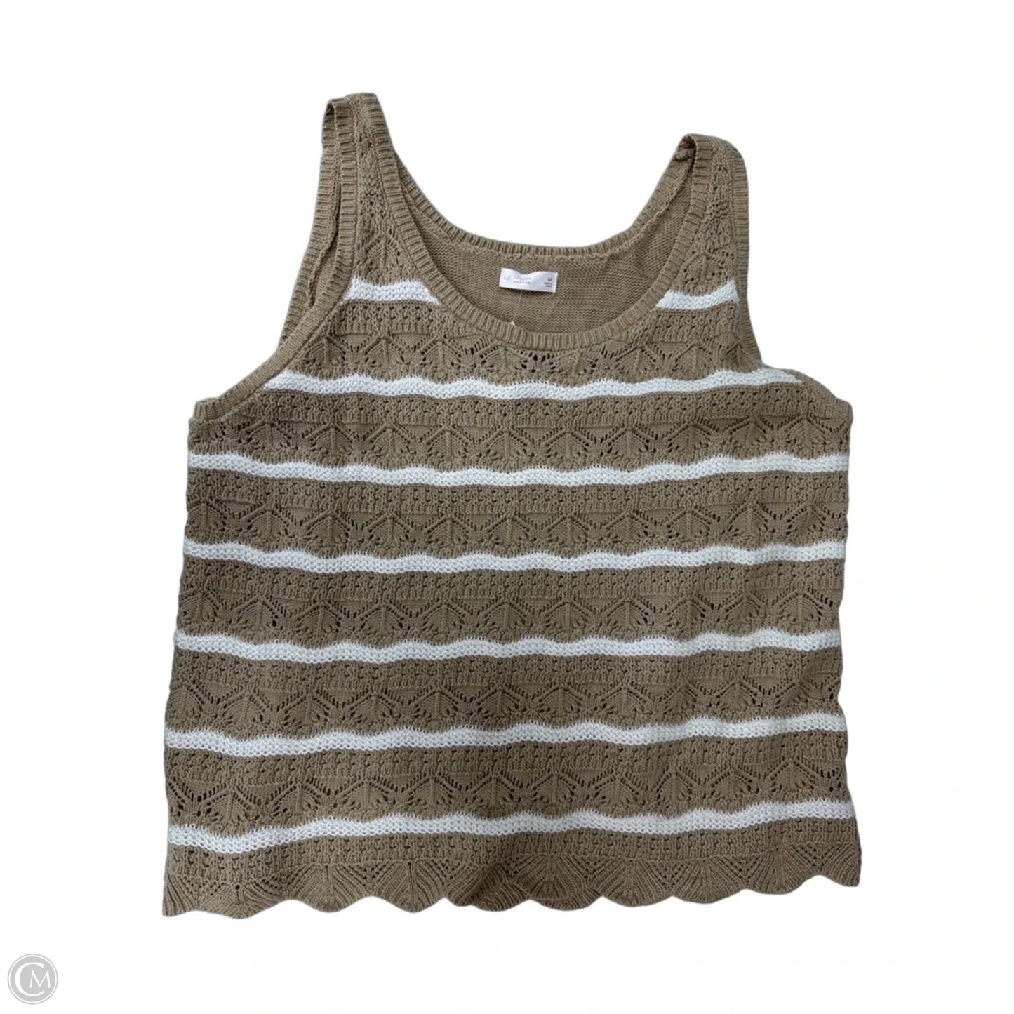 Tank Top By Lc Lauren Conrad In Tan & White, Size: 3x