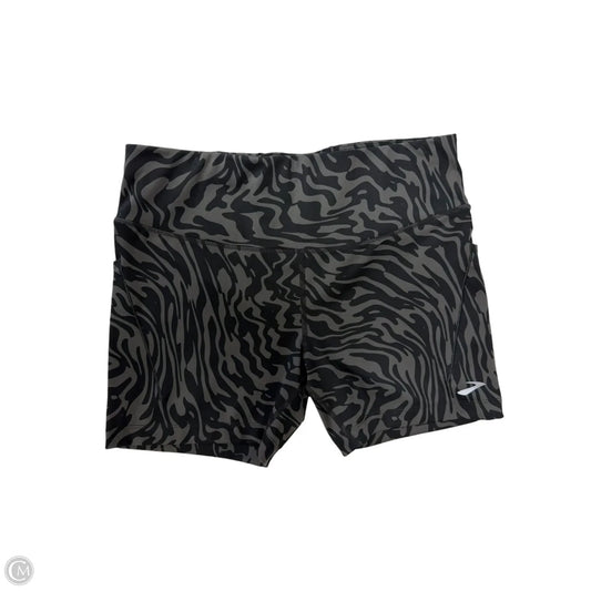 Athletic Shorts By Brooks In Black & Grey, Size: L