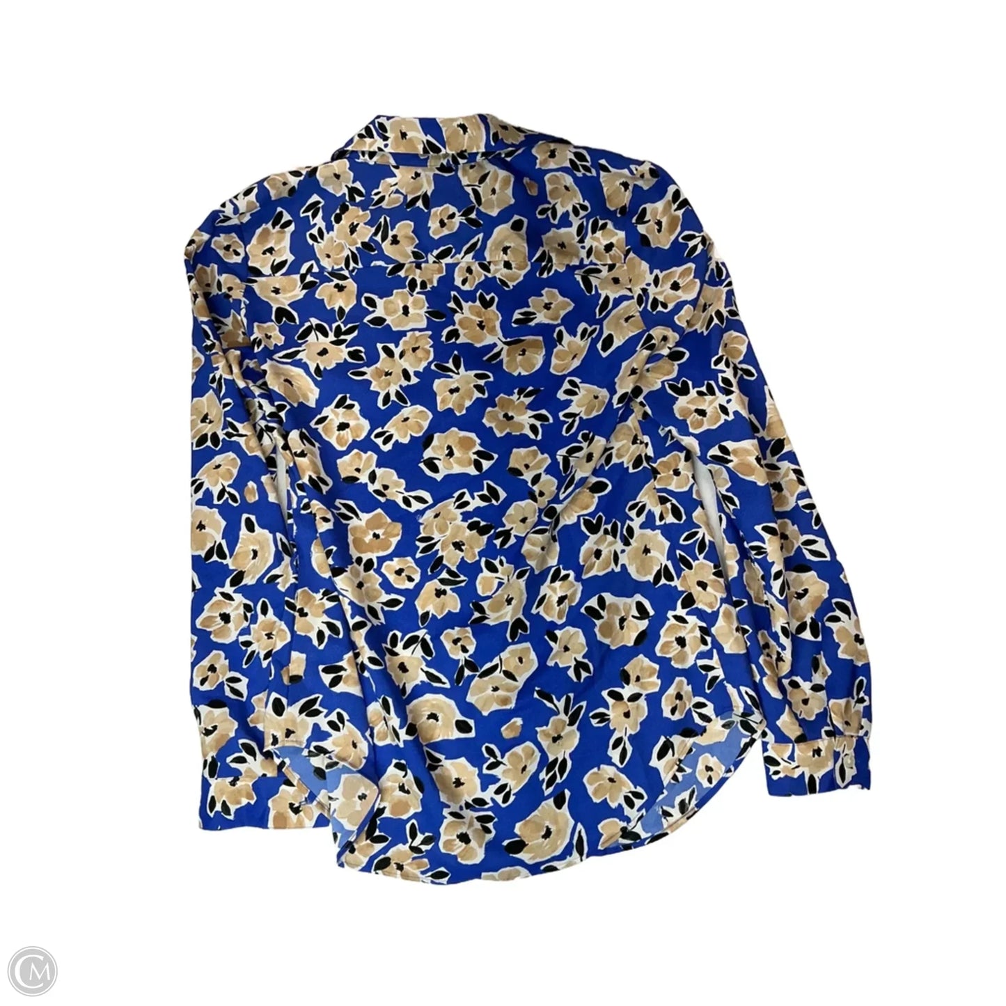 Top Long Sleeve By Ann Taylor In Blue & Brown, Size: S