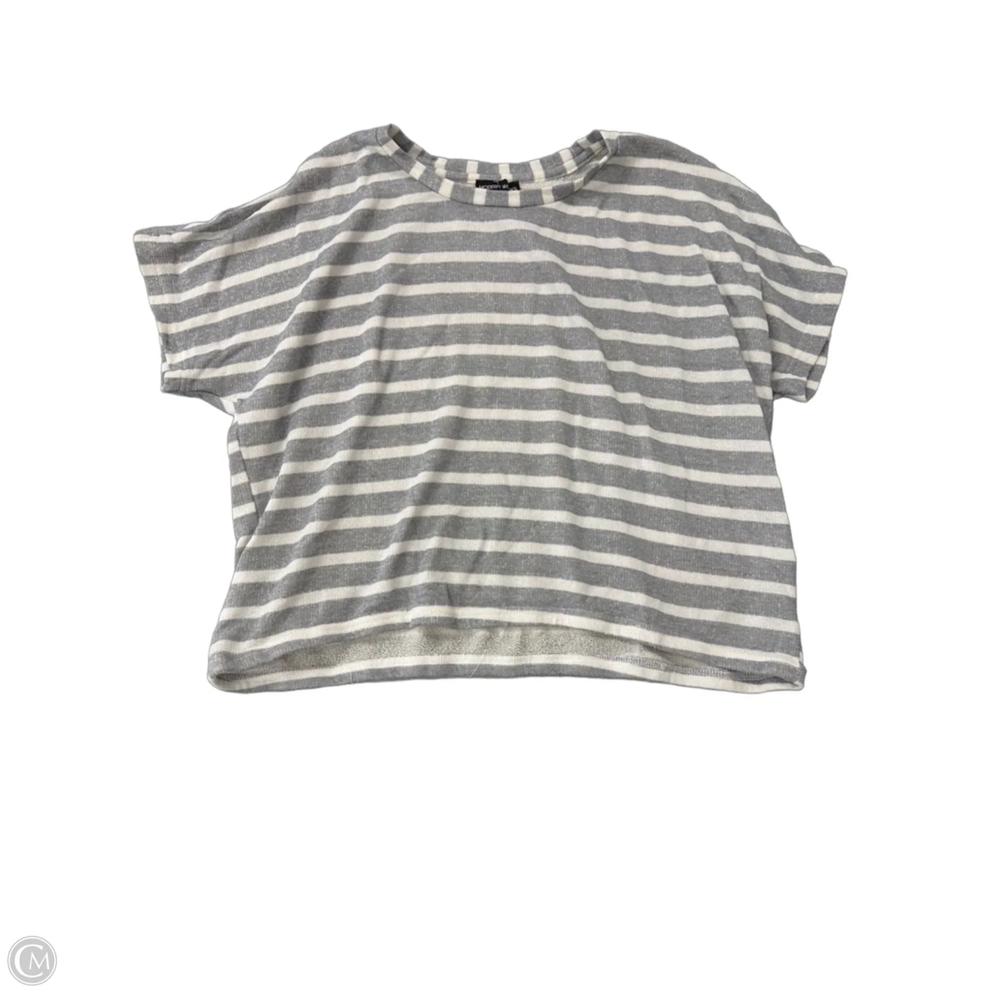 Top Short Sleeve By Modern Works In Striped Pattern, Size: L