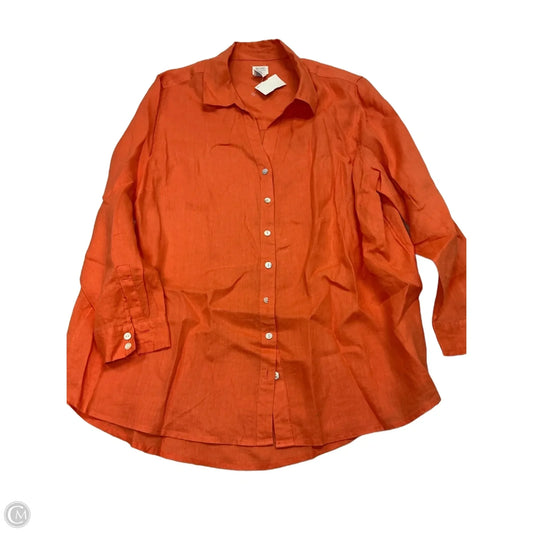 Top Long Sleeve By Sigrid Olsen In Orange, Size: 1x