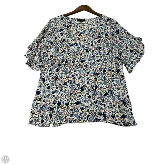 Top Short Sleeve By Premise In Floral Print, Size: 1x